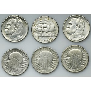 Zestaw, II RP, 2 złote 1932-1936 (6 szt.)