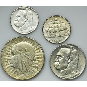 Zestaw, II RP, 2-10 złotych 1932-1936 (4 szt.)