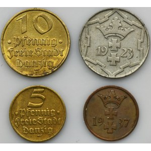 Set, Free City of Danzig, Pfennige (4 pcs.)