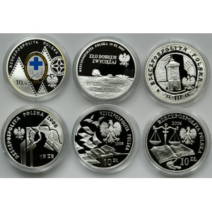 Zestaw, 10 złotych 2006-2009 (6 szt.)