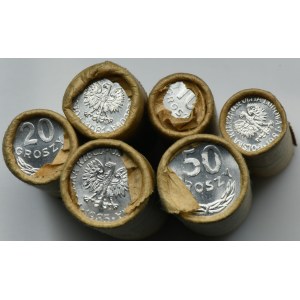 Zestaw, Rulony bankowe (x6), 10-50 groszy 1981-1985 (300 szt.)