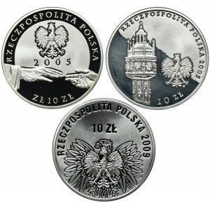 Zestaw, 10 złotych 2005-2009 (3 szt.)