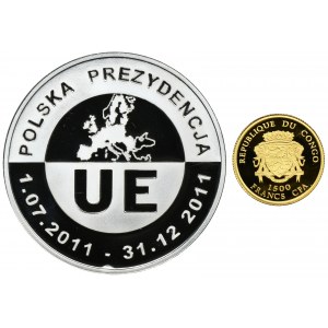 Zestaw, Medal Polska Prezydencja w UE i Kongo, 1.500 franków 2007 Traktat Rzymski