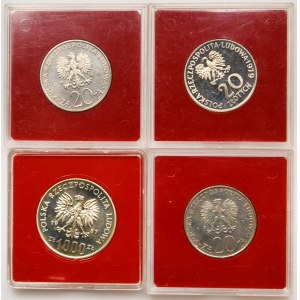 Zestaw, PRÓBY PRL, 20-1.000 złotych 1979-1987 (4 szt.)