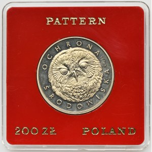 PRÓBA, 200 złotych 1986 Ochrona Środowiska - Głowa Sowy
