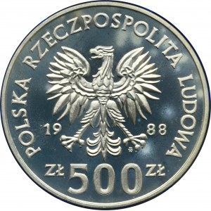 500 złotych 1988 XIV Mistrzostwa Świata w Piłce Nożnej Włochy 1990