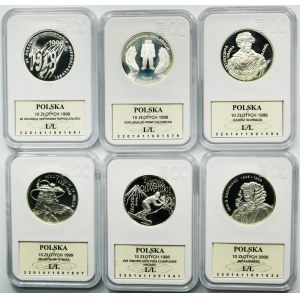 Zestaw, 10 złotych 1998-2000 (6 szt.) - GCN