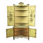 Lacquered and painted Louis XV corner cabinet - Venice 18th century