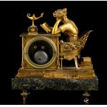 Bronze mantel clock The Reader - France, 19th century, signed SCHÜLLER A PARIS