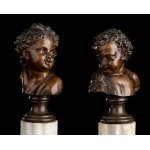 A pair of bronze busts - France, 19th century
