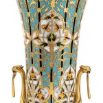 French bronze and polychrome enamel vase - FERDINAND BARBEDIENNE (1810 - 1892)