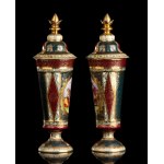 Pair of painted and gilded vases - VIENNA, ca.1870