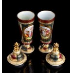 Pair of painted and gilded vases - VIENNA, ca.1870