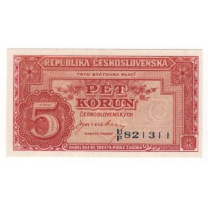 Czechoslovakia 5 Korun 1945 (ND) Specimen