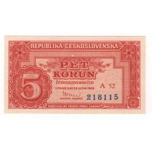 Czechoslovakia 5 Korun 1949 Specimen