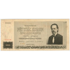 Czechoslovakia 5000 Korun 1945 Specimen