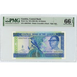 Gambia 25 Dalasis 1991 - 1995 (ND) PMG 66EPQ Gem UNC