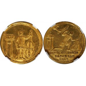 German States Gotha Gold Satirical Medal 18th Century (ND) NGC MS63