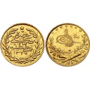 Ottoman Empire 25 Kurus 1910 AH 1327//2 Clash Marks Error