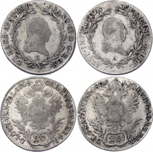 Austria 2 x 20 Kreuzer 1805 - 1809