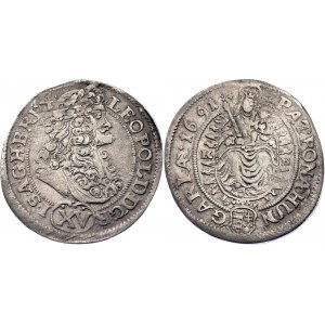 Hungary 15 Krajczar 1691 KB
