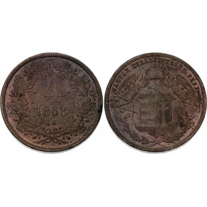 Hungary 4 Krajczar 1868 KB