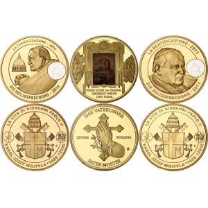 Germany - FRG Set of 3 Commemorative Medals Life of John Paul II 2010 - 2014