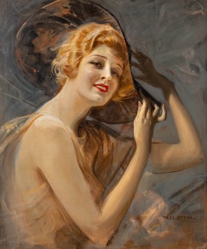 Tadeusz Styka (1889 Kielce-1954 Nowy Jork), Uśmiechnięta - portret Dolly Grey