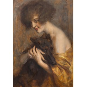 Tadeusz Styka (1889 Kielce - 1954 New York), Portrét ženy so psom