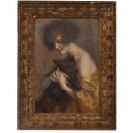 Tadeusz Styka (1889 Kielce-1954 New York), Porträt einer Frau mit Hund