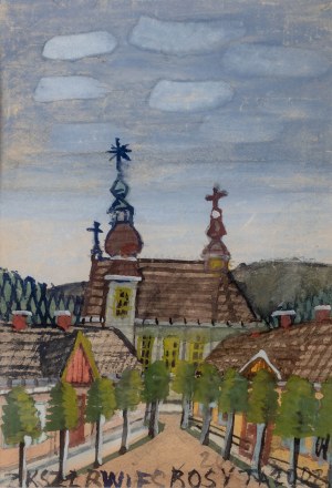 Nikifor Krynicki (1895 Krynica Zdrój - 1968 Folusz), Pejzaż z kościołem