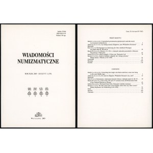 Wiadomości Numizmatyczne, rok XLIX, zeszyt 1 (179), Warszawa 2005