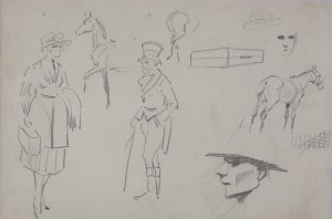 Karol Kossak (1896-1975), Szkice postaci, koni, [1922]
