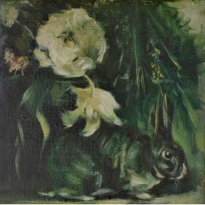Julia Medinska, Kaninchen mit Blume,