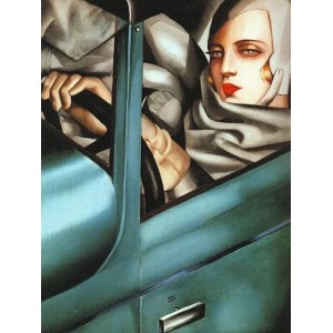 Tamara Lempicka, Selbstbildnis in einem grünen Bugatti, 1928