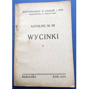 Antykwariat Fiszler i Syn, Katalog nr26 Wycinki 1934
