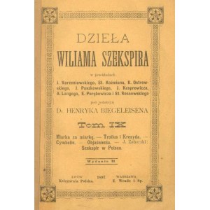 DZIEŁA Wiliama Szekspira SHAKESPEARE 1898