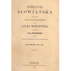 A. Mickiewicz, Literatura Słowiańska Poznań 1865