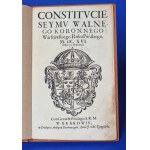 Constitucie Seymu Koronnego - Kraków 1616