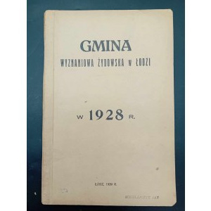 Gmina Wyznaniowa Żydowska w Łodzi w 1928 r.