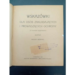 Marja Weryho Pokyny pro zřizovatele a provozovatele bezpečnostních služeb (s plány budov) Rok 1921