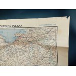 Komunikační a správní mapa Polské republiky 1945
