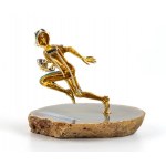 DAMIANI: Gold, diamond and enamel brooch depicting an American football player