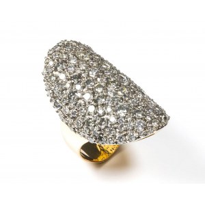 ORME': gold diamond pave oval shape ring