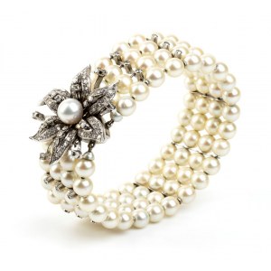 SCORTECCI: diamond pearl bracelet