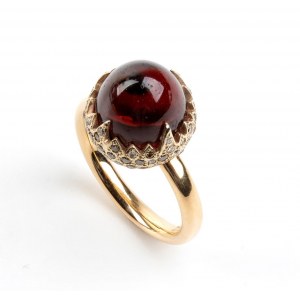 POMELLATO: brown diamond garnet gold chimera ring