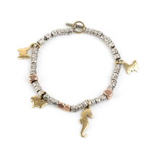 POMELLATO, collection Dodo: mini grain sterling silver pink gold bracelet