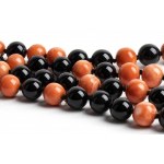 Cerasuolo coral onyx and diamond long gold necklace