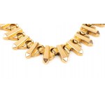 Gold necklace with lance-shaped fringe