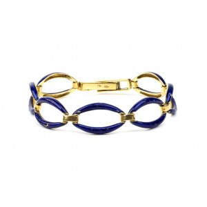 Gold and enamel oval link bracelet